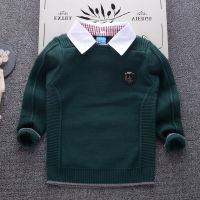 Formal Turn Down Collar Sweater Cottons Winter Thicken Kids Knitwear Coats Collar Childrens Jackets Pullover