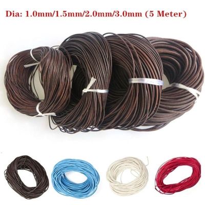 5 Meters Leather Cords String Ropes for DIY Bracelet Necklace Jewelry Craft Making 1/1.5/2/3mm