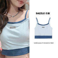 Fast Shipping Spot The New Japanese Sweet And Fake Two Sports Vest Female Ins Tide Card Inside Campaign Base Top Tops