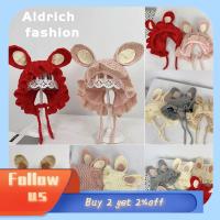 ALDRICH หมวกแฟชั่นเครื่องป้องกันหูหมวกเด็กอ่อนผูกเชือกกันลมหมวกเจ้าหญิงมีหูกระต่าย