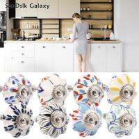 SanDslk Galaxy ชุดลูกบิดลิ้นชักเซรามิก8ชิ้น,ด้ามจับตู้เสริมที่ละเอียดอ่อนแบบย้อนยุคทรงฟักทองลูกบิดลิ้นชักลูกบิดโต๊ะเครื่องแป้งเซรามิกสำหรับตู้