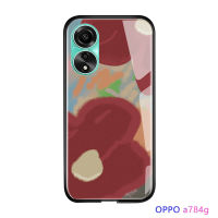 เคสสำหรับ Vivo โทรศัพท์มือถือ Y27 5G OPPO A78 4G หรูหรา INS เคสมันวาวดอกไม้กระจกเทมเปอร์ปลอกเคสประกบหลังแบบแข็ง