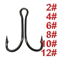 10/30/60pcs Double Fishing Hook Carbon Steel Crank Barbed Jig Hook for Carp Fishing Fly Tying Soft Lure Fish Accessories Accessories