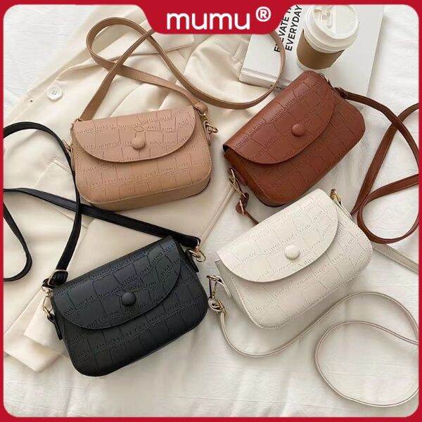 Mumu #4055 Women Bag Trend PU Retro Sling Bag Korean Style Fashion Cute ...