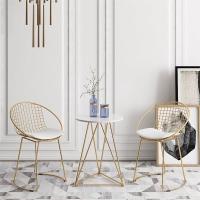 Spot parcel post Iron Chair Internet Celebrity Nordic Balcony Occasional Table and Chair Girl Household Minimalist Style Marble Small round Table Milk Tea Shop