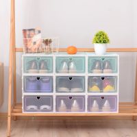 Foldable Clear Shoes Box Thickened Drawer Case Plastic Shoe Boxes Stackable Box Shoe Organizer Shoebox storage Shoe rack 2020