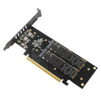 Loviver M.2 X16 To 4X NVME การ์ด PCI-E Expansion ฮีทซิงค์อะลูมิเนียม Solution