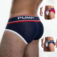 [Ready Stock] PUMP! Mens underwear Mesh Popular y T-shaped Pants Underpants Fashion Male y Panties Stretch Jock Strap Man Polyester Underwear