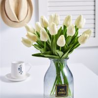 5Pcs Artificial Tulips Bouquet Real Touch Fake Flowers For Wedding Decorations Flowers Home Garden Living Room Party Decorations