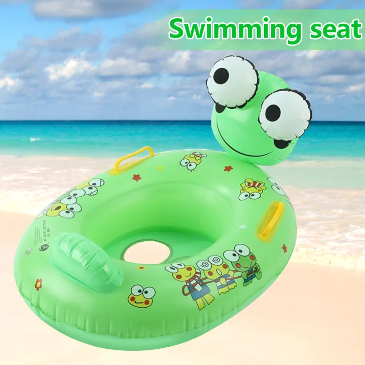 Baby Inflatable Swimming Seat Cute Cartoon Frog Swimming Ring Swimming Boat Float with Double