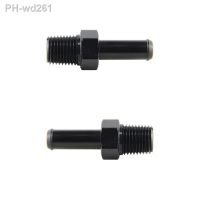 2PCS 1/4 NPT Male to AN6 Hose Barb Straight Aluminum Adapter Fitting Black