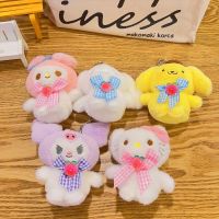㍿❁ Kawaii Sanrio Hello Kitty Plush Schoolbag Pendant Cartoon Kitty Doll Plush Keychain Small Ornament Gift Backpack Accessories