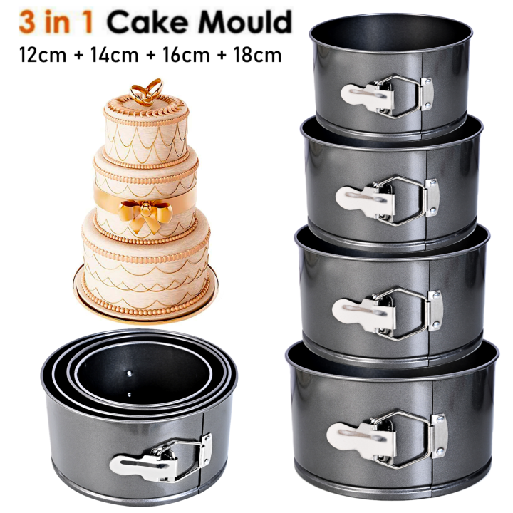 3 Piece Cake Pan In 4/ 7 /9 Round Non-stick Baking Pan 11cm