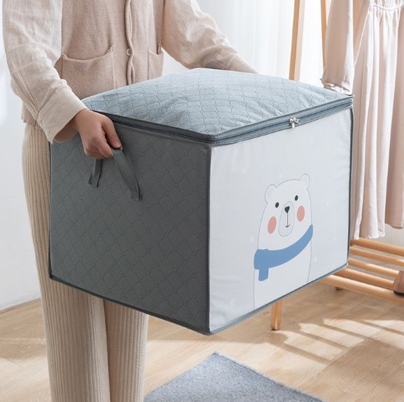 กล่องผ้าเก็บผ้านวม-กล่องผ้าเก็บเสื้อผ้า-กล่องผ้าอเนกประสงค์-กล่องผ้าพับได้-สินค้ามี2ขนาด-สินค้าพร้อมส่ง