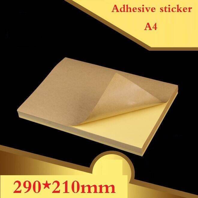 100 Sheets/lot A4 size Blank Kraft adhesive sticker/Self adhesive