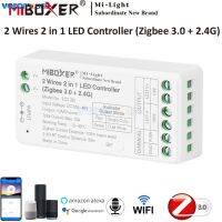 Mier Zigbee 3.0สีเดียวนำแถบควบคุม2.4กรัมคู่สีขาว2 In 1หรี่สำหรับ DC 12โวลต์24โวลต์ CCT 2สายซังแถบแสง