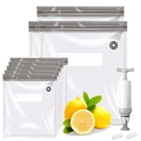 【DT】 hot  10Pcs/Set Gray Bag Kit Reusable Food Vacuum Sealed Bag with Manual Pump Bag Sealed Clamp Food Fresh Bag Frozen-food