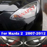 ไฟหน้ากระจกแบบไฟติดหน้ารถฝาปิดเลนส์สำหรับ Mazda 2 2007-2012กรอบไฟหน้ารถโป๊ะโคมไฟเคสไฟเคสใส