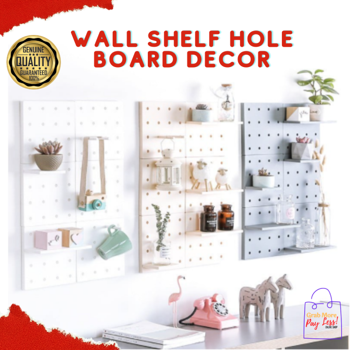 Waterproof Peg Board Durable DIY Perforated Wall Shelf Hole Board Plate ...
