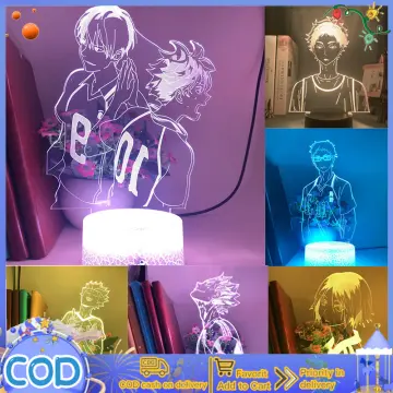 Cheap Acrylic Led Night Light Anime Haikyuu Shoyo Hinata Figure