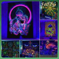 FEELDG ไตรปี้ประสาทหลอน ฮิปปี้สไตล์ฮิปปี้ Psychedlic ผ้าพื้นหลัง ภาพจิตรกรรมฝาผนัง เห็ดเดรส พรมผ้าทอ