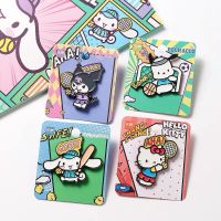 Sanrio Kawaii Brooches Hello Kitty Anime Pins Kuromi Cinnamoroll Metal Badges Lovely Pochacco Clothing Pins Custom Pin Pendant Fashion Brooches Pins