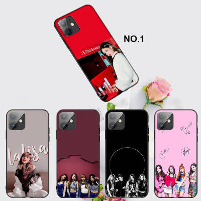 Casing หรับ iPhone 14 13 11 Pro Max 11 Mini 8+ 8 Plus Black Jisoo Jennie Rose lisa Pink K POP Pattern Phone เคสโทรศัพท์ อ่อนนุ่ม TPU Shockproof Black ปก