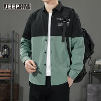 JEEP SPIRIT 2023เสื้อเชิ้ตเย็บเสื้อแขนยาวผู้ชายฤดูใบไม้ร่วงและฤดูหนาว