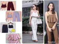 maya-fashion เสื้อผ้าแฟชั่น งานชุดเข้าเซท 2 ชิ้น สีขาว ชมพู น้ำตาล เทา แดง ดำ พร้อมส่ง