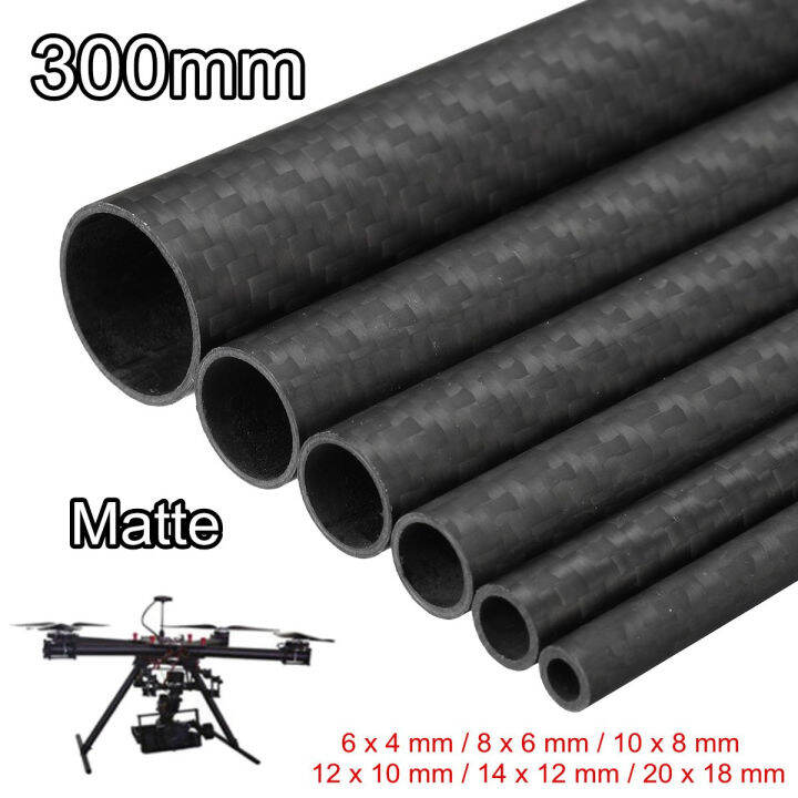 carbon-fiber-tube-round-od-6-20mm-id-4-18mm-3k-matte-rolled-rod-300mm