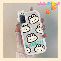 Jjlingji เคสสำหรับ OPPO เคส A52 A72 A92 4G เคสลายการ์ตูนพวงกุญแจกระต่ายน้อยสีสันสดใสน่ารักมอนสเตอร์ตัวน้อยซิลิโคนเลนส์กล้องถ่ายรูปแบบนิ่มโปร่งใสเคสป้องกันกันกระแทกแบบใสง่าย