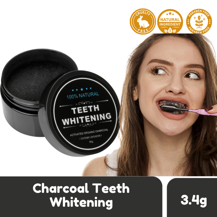 Teeth Whitening Activated Organic Charcoal Black Powder 30g help remove