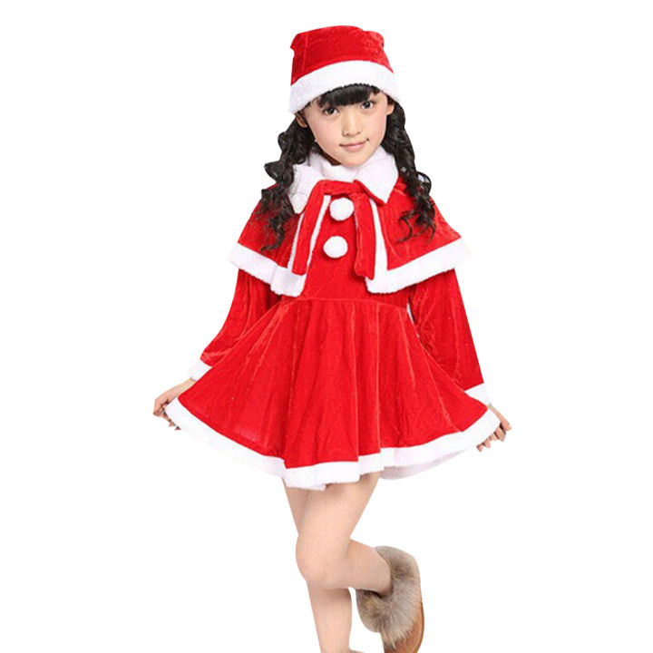 microgood-ชุดซานตาคลอสสำหรับเด็ก-ชุดคอสเพลย์ซานตาคลอสสำหรับงานปาร์ตี้ชุดการแสดงบนเวที