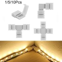 RELATIONS 1/5/10PCS สำหรับ 3528 5050 ไร้บัดกรี คลิปต่อ Coupler PCB ขั้วต่อ LED Strip 10mm 4Pin