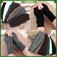 CHUAN Gifts Solid Women Lady Winter Warm Knitted Gloves Fingerless Mitten