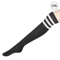 Sexy College Style Cotton Thick Black And White Stripes Stockings Three Bars Over The Knee White Thigh High Socks Student Socks