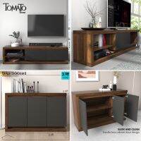 Tomato Home ชุดชั้นวางทีวี + ตู้เก็บของ Dolce | ซื้อเป็นคู่คุ้มกว่า ชั้นวางทีวีมินิมอล ตู้เก็บของ ตู้เอนกประสงค์ | ดีไซน์สวย สีทูโทนเท่ๆ