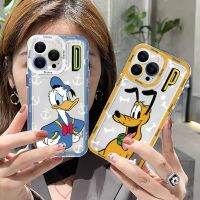 พลูโตกู๊ฟฟี่การ์ตูนโดนัลด์เคสโทรศัพท์รูปเป็ดสำหรับ14 13 12 Mini 11 Pro Max X XR XS 7 8 SE 2020 Plus เคสใส