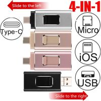 4 In 1 USB Flash Drive 256GB 128GB 64GB 32GB OTG Adapter U Disk For Iphone Type-C-Android USB 3.0