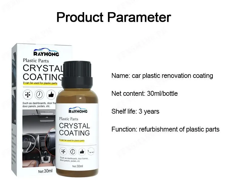 Rayhong Crystal Coating for car plastic parts Crystal Coating car products  set liquid Motorcycle cleaning kit