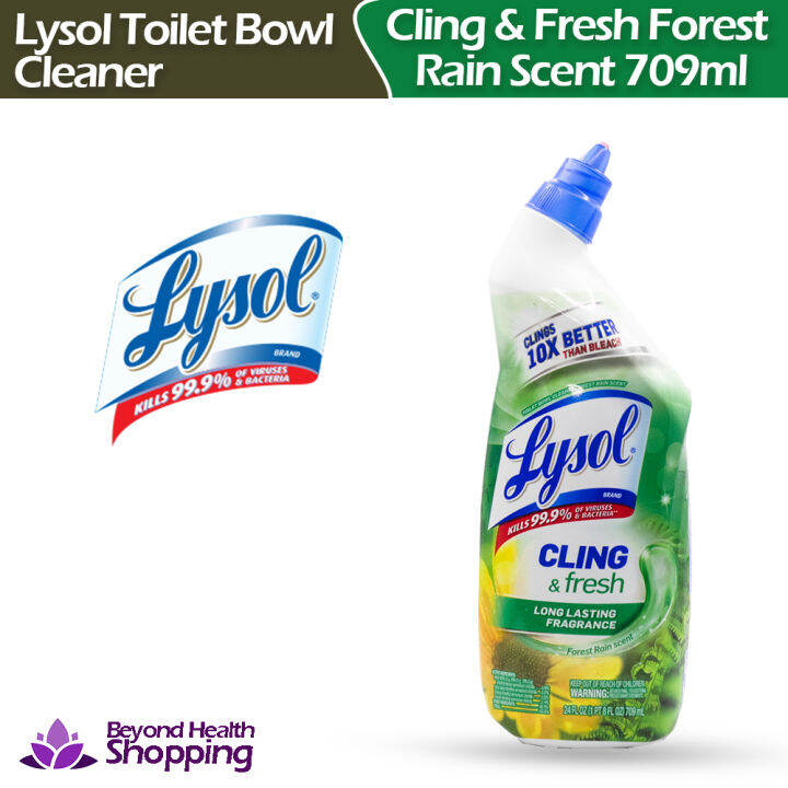 Lysol Cling & Fresh Toilet Bowl Cleaner(709ml) Forest Rain Scent Long Lasting Fragrance FREE