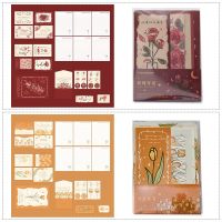 26Sheets Hand Account Sticker Set Retro Rose Tulips Series Hand Ledger Adhesive Tape DIY Material Stationery Learning Supplies Label Maker Tape