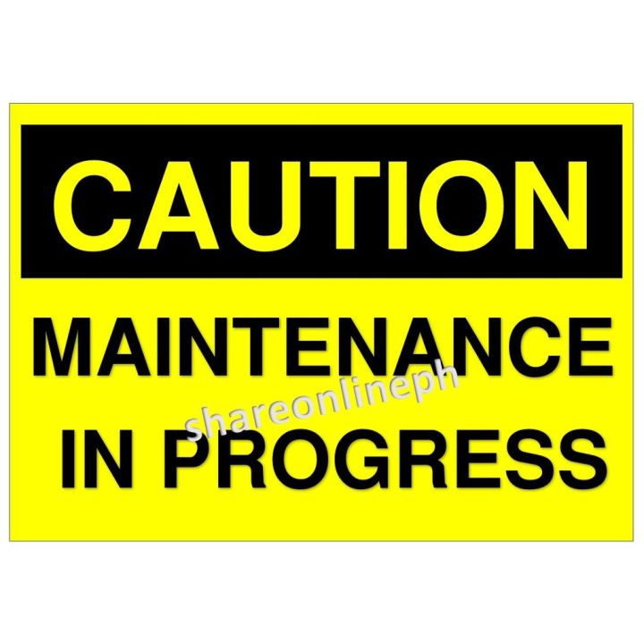 Laminated Signages Maintenance In Progress Signage Sign Boards | Lazada PH