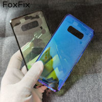 แก้วใส Foxfix เหมาะสำหรับ Samsung Galaxy S10e S8 S10 S9บวก5G หลังฝาหลังปิดโทรศัพท์อะไหล่แผงตัวเรือนด้านหลัง