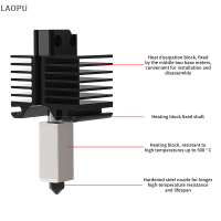 LAOPU หัวฉีดแบบแข็งอัตราการไหลสูงสำหรับ X1ในห้องปฏิบัติการคาร์บอนคอมโบ500 ℃ หัวฉีดเหมาะกับไม้ไผ่ P1P ไม้ไผ่ X1เตาร้อนของเครื่องพิมพ์3D คาร์บอน
