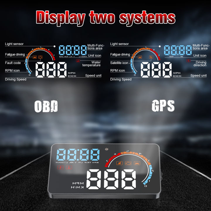 d2500-head-up-display-รถ-rpm-hud-จอแสดงผล-obd2-gps-hud-projector-speedmeter-เครื่องตรวจจับรถยนต์นาฬิกาปลุกอุณหภูมิน้ำ-security