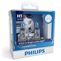 PHILIPS หลอดไฟรถยนต์ Crystal Vision 4300K H1 ขั้ว H1