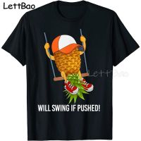 Pineapple Swinging Lifestyle Japanese Tshirt Men Clothing T Shirt Kawaii Print Graphic T Shirts Short 100% Cotton Gildan