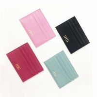 【CC】❦  Leather Credit Card Holder Custom Initial Letters Wallet Monogram Name