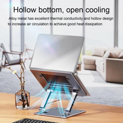 Laptop Holder Foldable Ergonomic Height Adjustable Strong Load-bearing Anti-slip Heat Dissipation Hollow Out Notebook Tablet Bra Laptop Stands